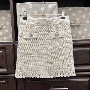 Generation Love Textured Cream A-Line Skirt